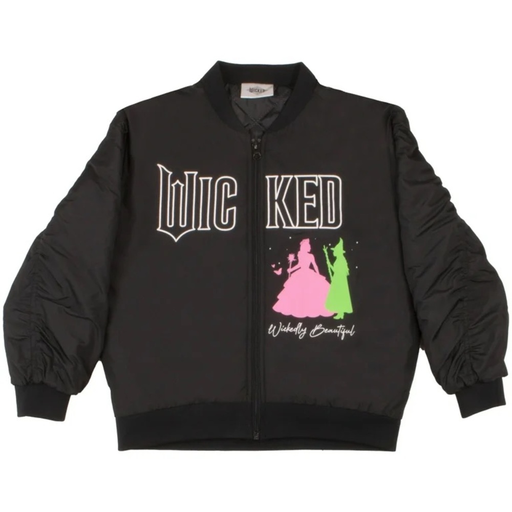 WICKED Bomber Zip-Up Jackets WICKED Logo Graphic Print Zipper Jacket NWT